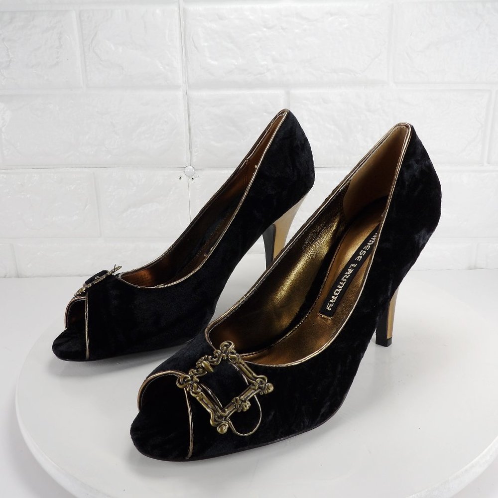 Chinese Laundry  Black Velvet Peep Toe Pump